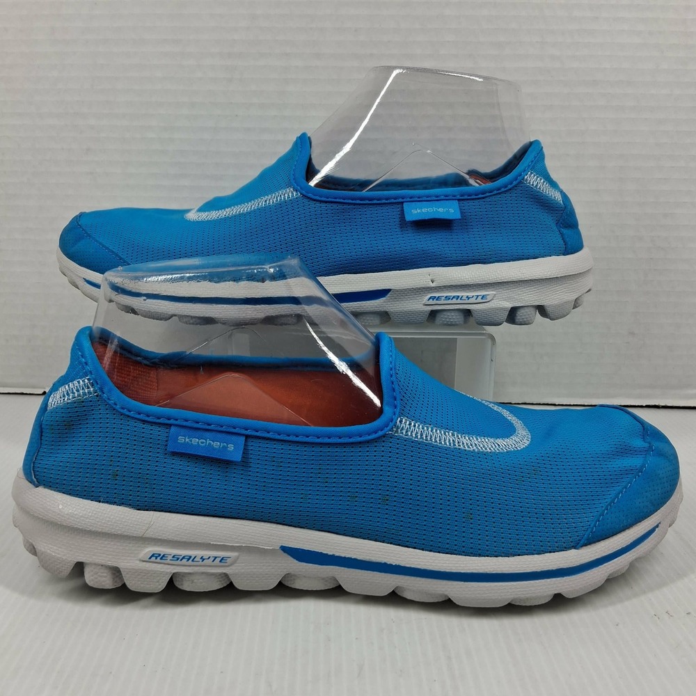 Skechers GoWalk Blue Mesh Slip On Walking Shoes Womens 8.5 Resalyte 13510